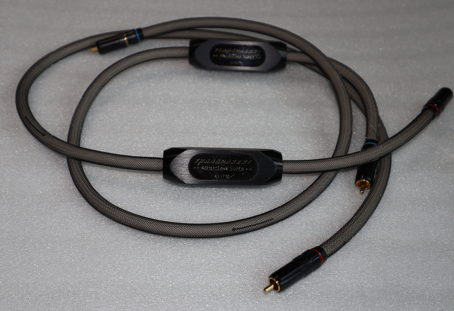 Transparent MusicLink Super XL 1m, RCA Interconnect Cable, Black Pair. S/Hand