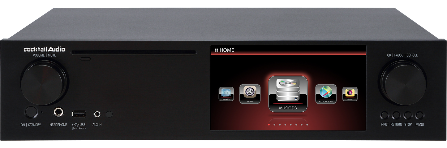 Cocktail Audio X-35 CD Ripper Music Server and Player and Network Streamer (Black)