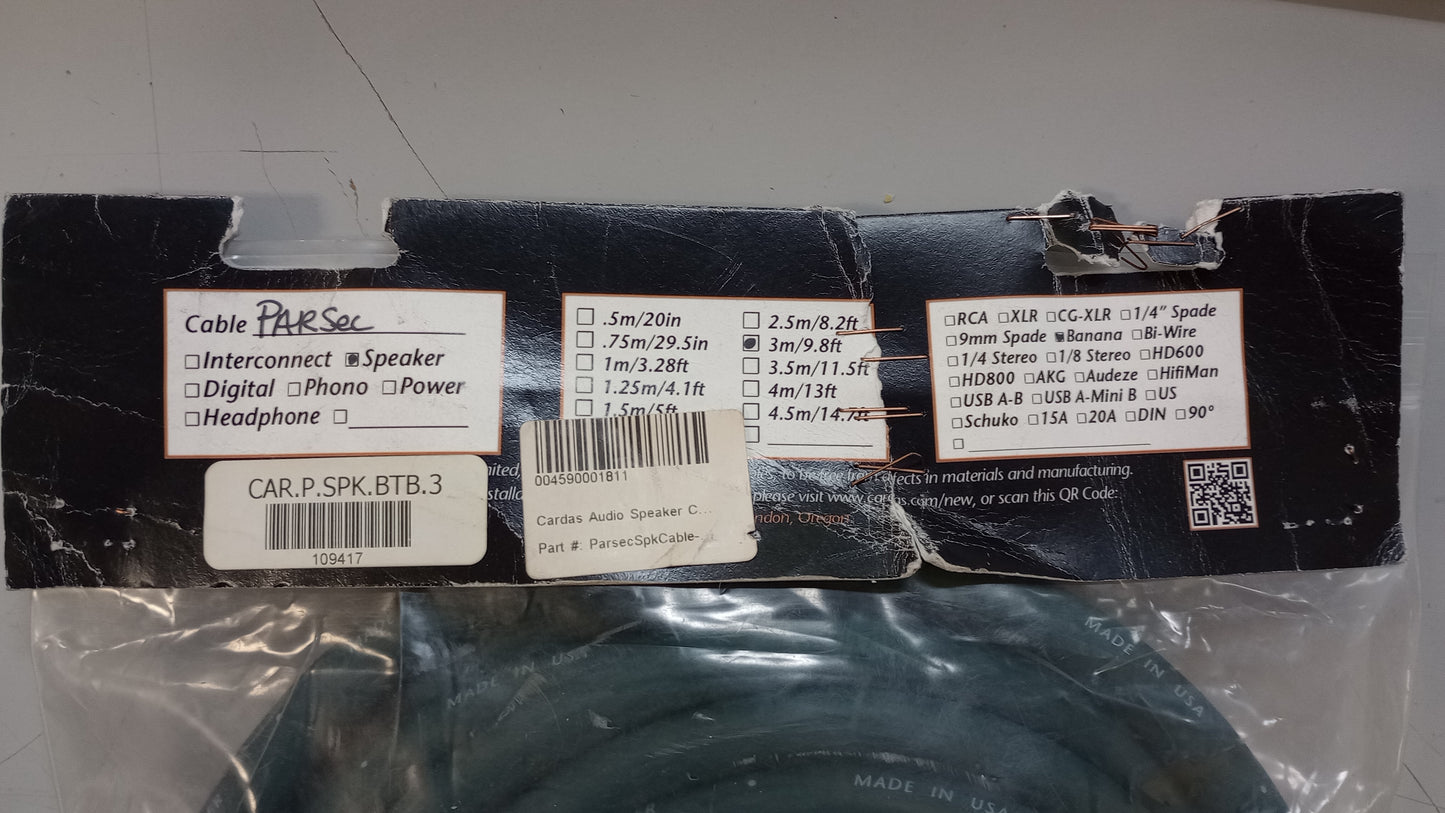 Cardas Audio Parsec Speaker Cable 3M B-B