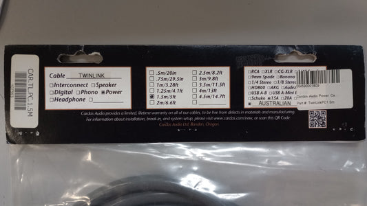 Cardas Audio Twinlink Power Cable 1.5M