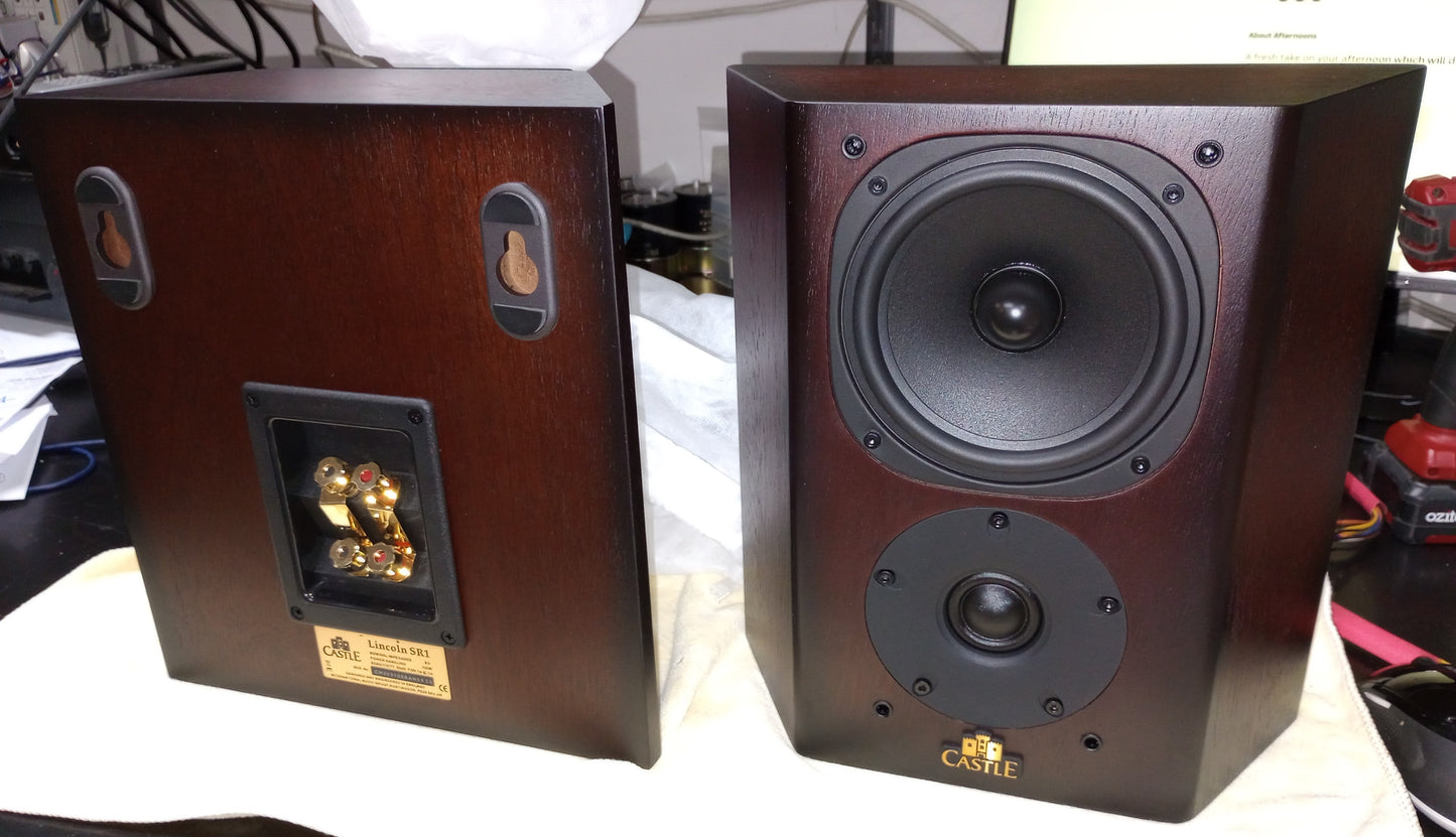 Castle Lincoln SR1 Bookshelf Speaker Mahogany (Pair-NEW)