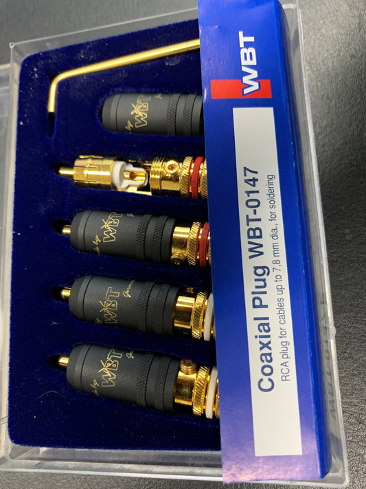 WBT-0147, Pack of 4, Gold plated RCA Plugs Copper, 7.8mm, NEW